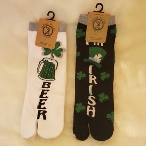 2 Pairs of Fun Irish St. Patrick's Day Toe Socks